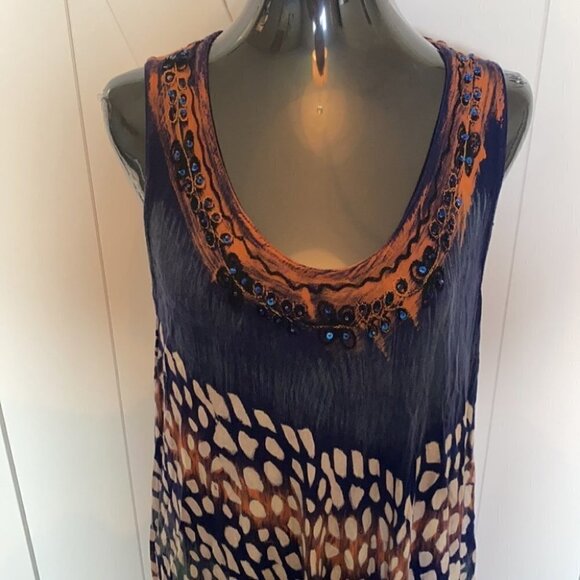 MODEL France tye dye dress beach swim cover up - Picture 2 of 7